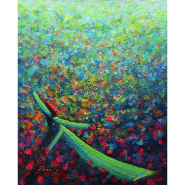 Painting titled "Rainbow Themed Whir…" by Khusro Subzwari, Original Artwork, Acrylic