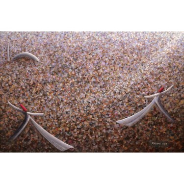 Peinture intitulée "Brown 2 x Whirling…" par Khusro Subzwari, Œuvre d'art originale, Acrylique