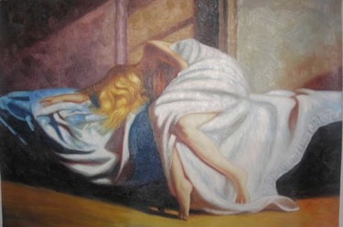 Painting titled "Sleeping Female" by Khuswa, Original Artwork