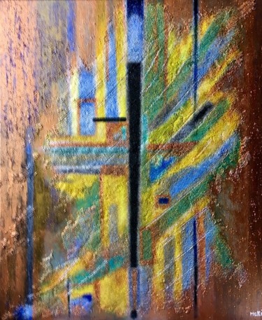 Peinture intitulée "croix blessée" par Marie-Eve Kia, Œuvre d'art originale, Acrylique