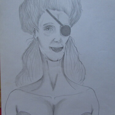 Drawing titled "pirate" by Kian Kalimo, Original Artwork, Charcoal