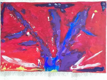 Painting titled "fleur" by Kian Kalimo, Original Artwork, Acrylic Mounted on Wood Stretcher frame