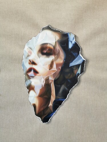 Painting titled "Piece Of Her III" by Kiara Peelman, Original Artwork, Oil Mounted on Wood Stretcher frame