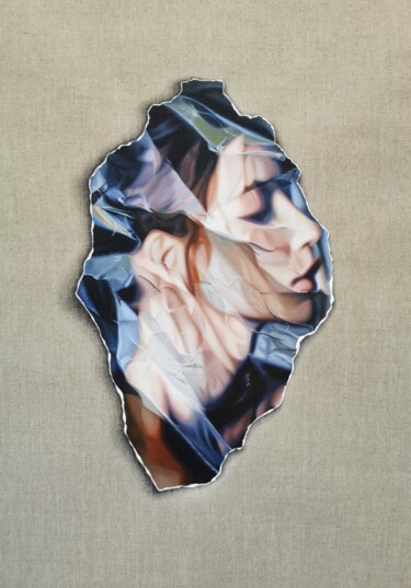 Painting titled "Piece Of Her IV" by Kiara Peelman, Original Artwork, Oil Mounted on Wood Stretcher frame