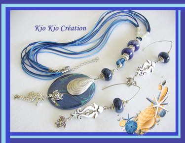 Création océane unique,parure bijou,bleu outre mer Design intitulée "Création océane uni…" par Kio Kio, Œuvre d'art originale, Bijoux
