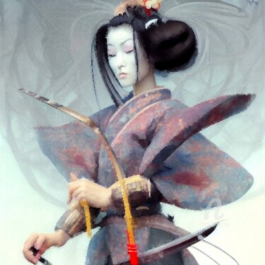 Цифровое искусство под названием "Geisha I" - Kibo Design, Подлинное произведение искусства, Цифровая живопись