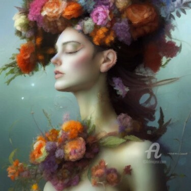 Digital Arts titled "Flora I" by Kibo Design, Original Artwork, Digital Painting