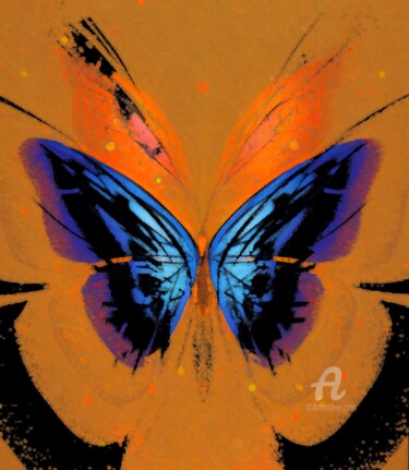 Digital Arts titled "Butterfly IV" by Kibo Design, Original Artwork, Digital Painting