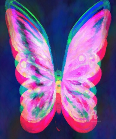 Digitale Kunst mit dem Titel "Butterfly V" von Kibo Design, Original-Kunstwerk, Digitale Malerei