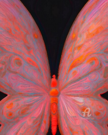 Digitale Kunst mit dem Titel "Butterfly VI" von Kibo Design, Original-Kunstwerk, Digitale Malerei