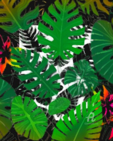 Цифровое искусство под названием "Tropical IV" - Kibo Design, Подлинное произведение искусства, Цифровая живопись