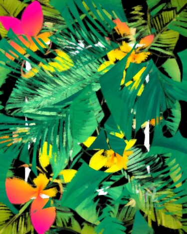 Цифровое искусство под названием "Tropical III" - Kibo Design, Подлинное произведение искусства, Цифровая живопись