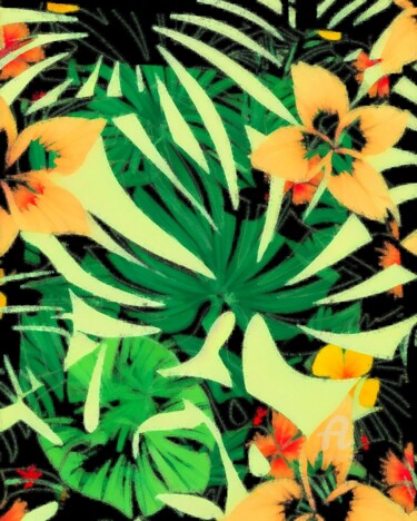 Цифровое искусство под названием "Tropical IX" - Kibo Design, Подлинное произведение искусства, Цифровая живопись