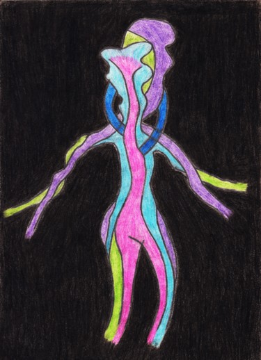 Рисунок под названием "The one" - Bez.Zvuka, Подлинное произведение искусства, Цветные карандаши
