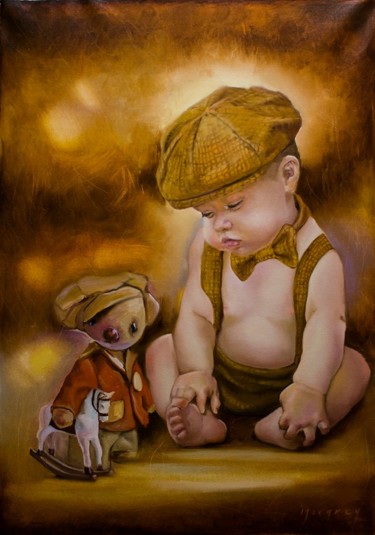 Painting titled "Toy" by Vadim Maznichenko, Original Artwork, Oil