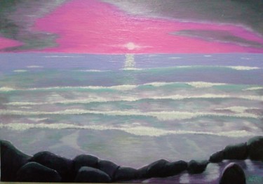 Painting titled "Seascape" by Nikolay Bogdan, Original Artwork, Acrylic
