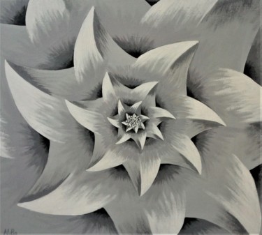 Malarstwo zatytułowany „flower-abstract” autorstwa Nikolay Bogdan, Oryginalna praca, Akryl Zamontowany na Drewniana rama nos…