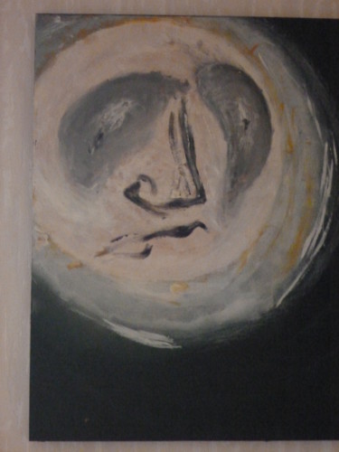 Painting titled "sad-full-moon.jpg" by Kifran Art Singulier, Original Artwork