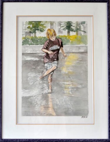 Peinture intitulée "Jeux d'eau au Mille…" par Kija, Œuvre d'art originale, Aquarelle