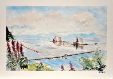 Painting titled "Neah Bay, Pacifique…" by Kija, Original Artwork, Watercolor