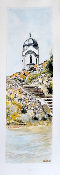 Painting titled "Notre Dame de la Ga…" by Kija, Original Artwork, Watercolor