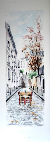 Malerei mit dem Titel "Paris insolite" von Kija, Original-Kunstwerk, Aquarell