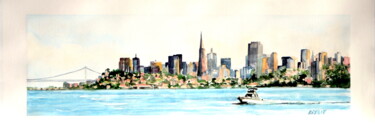 Painting titled "San Francisco" by Kija, Original Artwork, Watercolor