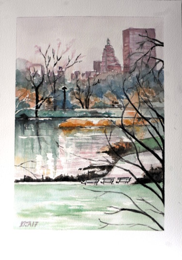 L'hiver à Central Park 36x51 cm ©2017 par Kija