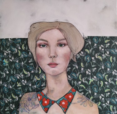 Peinture intitulée "tatoue moi" par Christelle Mévellec (Mé-Mo), Œuvre d'art originale, Acrylique Monté sur Châssis en bois