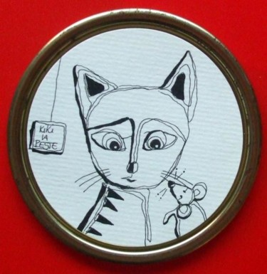 Peinture intitulée "Au chat et à la sou…" par Kikilapeste, Œuvre d'art originale