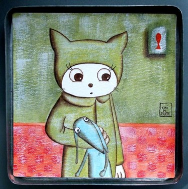 Peinture intitulée "doudou chien" par Kikilapeste, Œuvre d'art originale