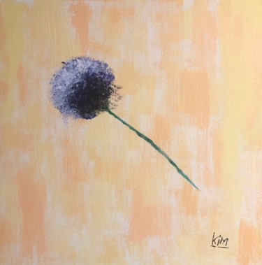 Painting titled "Blue Flower" by Kim Schmidlin, Original Artwork, Acrylic
