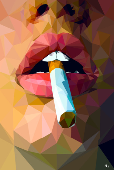 Digitale Kunst mit dem Titel "Sexy libs" von Muon Kil, Original-Kunstwerk, Digitale Malerei