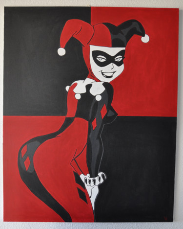Painting titled "Harley Quinn" by Lr, Original Artwork, Acrylic
