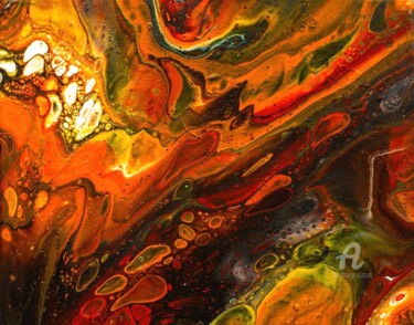 Peinture intitulée "solar storm" par Kim Glättli, Œuvre d'art originale, Acrylique