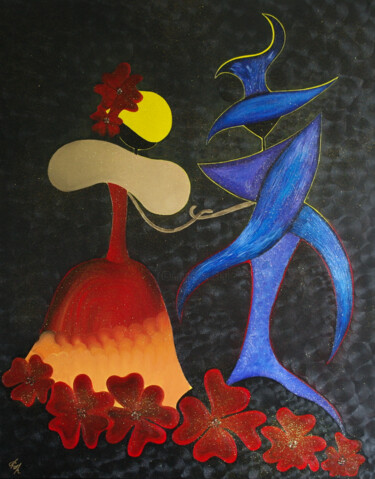 Peinture intitulée "Poppy" par Kim Hannah, Œuvre d'art originale, Huile Monté sur Châssis en bois