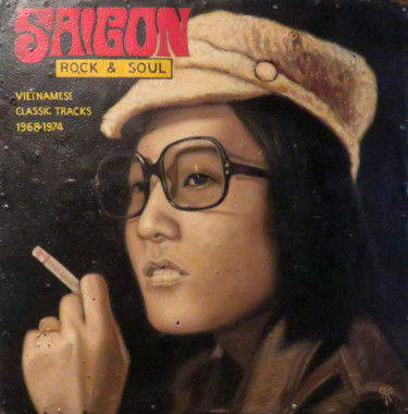 Painting titled "Record sleeve 60s b…" by Cau Vong Art Studio, Original Artwork, Oil