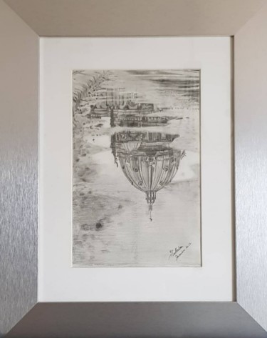 Dessin intitulée ""Reflet de la cathé…" par Hadhami Petitfils, Œuvre d'art originale, Crayon