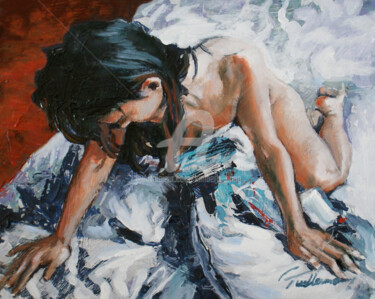 Schilderij getiteld "Fallen-Study" door Kimberly Aring, Origineel Kunstwerk, Olie