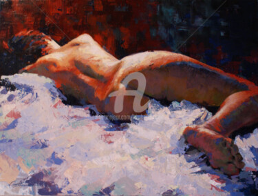 Malerei mit dem Titel "Blissful Slumber" von Kimberly Aring, Original-Kunstwerk, Öl