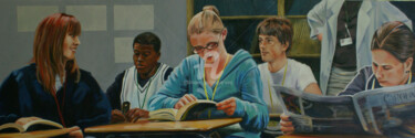 Painting titled "American Students" by Kimberly Aring, Original Artwork, Oil