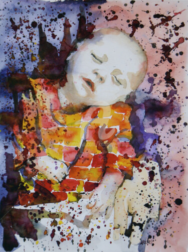 Painting titled "Delicate" by Kimberly Aring, Original Artwork, Watercolor