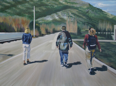 Pintura titulada "Morning Walk in Gre…" por Kimberly Aring, Obra de arte original, Acrílico