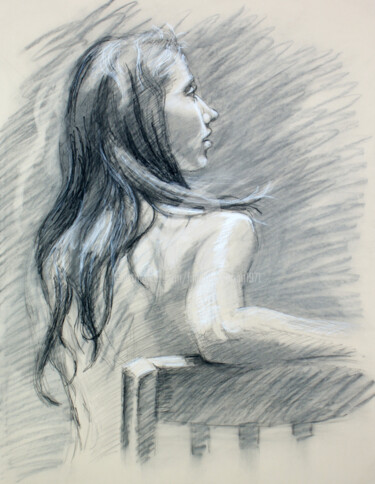 Drawing titled "BW-703" by Kimberly Aring, Original Artwork, Charcoal