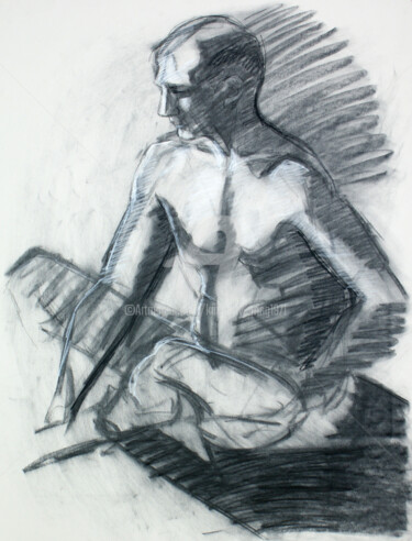 Drawing titled "BW-725" by Kimberly Aring, Original Artwork, Charcoal