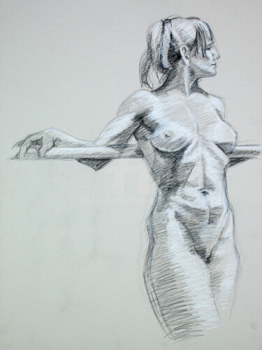 Drawing titled "BW-726" by Kimberly Aring, Original Artwork, Charcoal