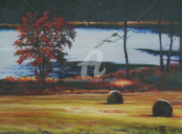 Schilderij getiteld "Down Banks Mill Road" door Kimberly Aring, Origineel Kunstwerk, Olie