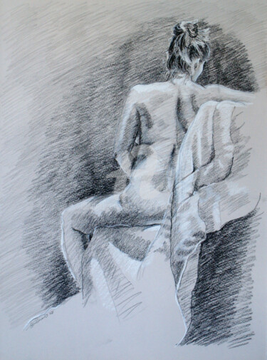 Disegno intitolato "BW-757" da Kimberly Aring, Opera d'arte originale, Carbone