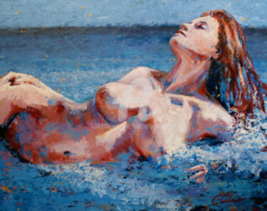 Painting titled "Cooling Off" by Kimberly Aring, Original Artwork, Acrylic