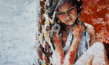 Painting titled "Mood" by Kimberly Aring, Original Artwork, Oil